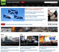 Screenshot der Webseite von Russia Today