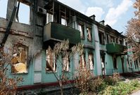 Archivbild: Ein durch ukrainischen Beschuss zerstörtes Wohnhaus in der Stadt Schebekino im Gebiet Belgorod. Bild: Anton Wergun / Sputnik