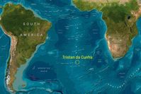 Tristan da Cunha liegt mitten im Südatlantik, 2500 Kilometer vom nächsten bewohnten Land entfernt.
Quelle: Kartengrundlage: GEBCO world map, http://www.gebco.net/ (idw)