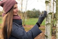 Designerin Anastasiya Koshcheeva fertigt Produkte aus dem Rohstoff Birkenrinde - vom Hocker bis zu Armbändern. Bild: ZDF Fotograf: Stella Könemann