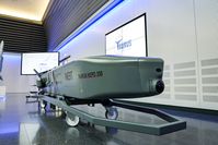 SCHROBENHAUSEN, GERMANY - MARCH 5: A Taurus cruise missile is displayed while Bavarian Premier Markus Soeder is visiting a production facility of MBDA Deutschland on March 5, 2024 in Schrobenhausen, Germany. MBDA produces a variety of air and marine missile systems for military use, including the Taurus.