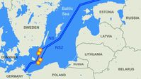 Die Lecks an den Nord-Stream-Pipelines auf einer Karte (Symbolbild)