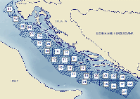 Blocks offered in the Croatian First International Licensing Round 2014 (blue shading). Grafik: PetroView