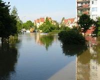 Oder-Hochwasser in der polnischen Stadt Breslau. Bild: dts Nachrichtenagentur