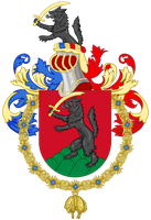 Wappen von  Nicolas Sarkozy als Ritter des Ordens vom Goldenen Vlies (Spanien)