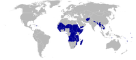 Weltkarte der Least Developed Countries 2006, die Malediven zählen seit 2011 nicht mehr zu den LDCs