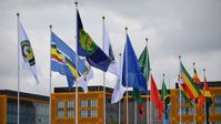 Flaggen der Teilnehmerstaaten des 2. Wirtschafts- und Humanitären Forums Russland-Afrika in Sankt Petersburg am 26. Juli 2023 Bild: Sputnik / Alexandr Galperin
