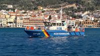 Kontroll- und Streifenboot der Bundespolizei BP 64 "Börde" im Hafen von Vathy/ Samos