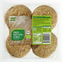 Produktrückruf: real BIO Dinkelbrötchen dunkel, 4x50g / Aus Gründen des vorbeugenden Verbraucherschutzes ruft die Firma Delifrance den Artikel "real BIO Dinkelbrötchen dunkel, 4x50g" zurück / real BIO Dinkelbrötchen dunkel, 4x50g. Bild: "obs/real GmbH"