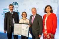 Maia Sandu, Markus Ferber (2.v.r.), Dr. Markus S öder (l.) und Ilse Ai gner (r.) (2025) Bild: Hanns-Seidel-Stiftung e.V. Fotograf: THOMAS PLETTENBERG