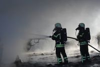 Brandbekämpfung in der Halle