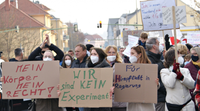 Kundgebung des Gesundheitspersonals vor dem Klinikum Wels, Bild: zVg Corinna Macheiner /WB/Eigenes Werk