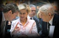 Ursula von der Leyen mit Lobyisten, wie Georg Soros, im Gespräch (2019)