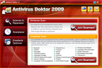 Webseite der Software „Antivirus Doktor 2009“ Bild: G Data Software AG