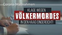 Bild: SS Video: "Corona-Maßnahmen: Klage wegen Völkermordes in Den Haag eingereicht!" (www.kla.tv/21693) / Eigenes Werk