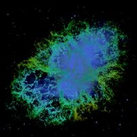 Der Supernova-Rest "Krebsnebel" - die neu bestimmte Halbwertszeit von Eisen-60 könnte bisherige Erkenntnisse zum Verlauf von Sternexplosionen in Frage stellen. NASA, ESA, J. Hester and A. Loll (Arizona State University) 