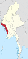 Lage des Rakhaing-Staates in Myanmar