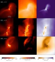 Verteilung von Gas, Temperatur und der Häufigkeit von ionisiertem Kohlenstoff in der Zentralregion d
Quelle: Foto: Universität Göttingen (idw)