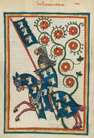 Ritterdarstellung im Codex Manesse, 14. Jahrhundert