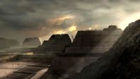 Um das Jahr 1100 nach Christus entstand der erste der prachtvollen Kolossalbauten in Tucume. Alle 26 Pyramiden waren bewohnt. Sie dienten als Paläste für die Adelsfamilien. Archäologen vermuten, dass die geheimnisvollen Bauwerke für die Lambayeque die magische Kraft von Bergen besaßen. Die Götter wohnten in den Bergen, also sollten die Herrscher auf Pyramiden residieren. Bild: ZDF und BBC, Clarkes 