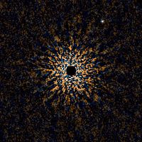 Nahinfrarot-Falschfarbenbild des "zweiten Jupiter" GJ 504b, der den sonnenartigen Stern GJ 504 umkre
Quelle: Bild: NAOJ (idw)