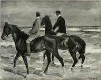 Max Liebermann: Zwei Reiter am Strand, aus dem Schwabinger Kunstfund