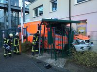 der entwendete Rettungswagen der Feuerwehr Bergisch Gladbach