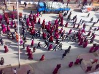Protest in den Straßen der Stadt Sangchu Bild: Internationale Gesellschaft fur Menschenrechte (IGFM)