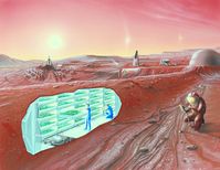 Besiedlung des Mars, eine künstlerische Impression (NASA)