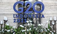 Auf dem Archivbild: Das Logo des G20-Gipfels Bild: Britta Pedersen / Gettyimages.ru