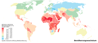 Abb. 4: Wachstumsraten der Bevölkerung in den einzelnen Staaten der Welt (Schätzung für das Jahr 2007)