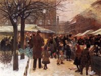 Franz Skarbina: Weihnachtsmarkt in Berlin, 1892 (Symbolbild)