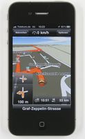 Die Navigationssoftware MN 7 von Navigon hat im ADAC-Test auf dem iPhone 4 die Bestnote "gut" (1,7) erhalten. Bild: ADAC