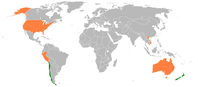 In grün ﻿derzeitige TPP-Mitglieder﻿ und in orange die Länder, mit denen Mitgliedsverhandlungen geführt werden/wurden