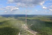 Blick auf den 300 m hohen Messturm der ZOTTO-Forschungsstation inmitten der zentralsibirischen Tundra. Der Turm gehört zu den 250 weltweit verteiltenStandorten, die Daten für Fluxnet liefern. Michael Hielscher, MPI-BGC
