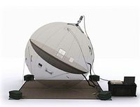 Die Aufblas-Antenne: Satellitenfunk aus dem Rucksack. Bild: GATR