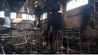 Ausgebrannte Schlafhalle im Kriegsgefangenenlager von Jelenowka (29.07.22) Bild: RIA Nowosti / Screenshot aus Video / Sputnik