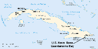 Lage des Stützpunktes in der Guantánamo-Bucht