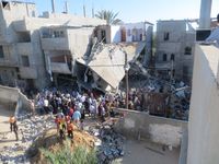 Getroffenes Haus im Gaza-Streifen (Symbolbild)