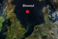 Lage des Erdgas-Lecks in der Nordsee. Bild: NASA / wikipedia.org
