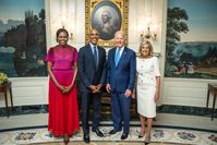 (von links nach rechts) Michelle Obama, Barack Obama, Joe Biden, und Jill Biden (2022)