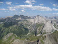 Blick vom Stanskogel auf die zentralen Lechtaler Alpen