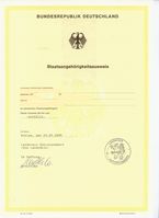 Staatsangehörigkeitsausweis der Bundesrepublik Deutschland