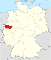 Bundesrepublik Deutschland mit hervorgehobenem Regionalverband Ruhr (Ruhrgebiet).