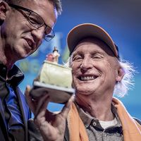 Otto Waalkes und Fredi Bobic bei der Sondermann Preisverleihung in Frankfurt a. Main,(2018)
