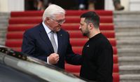 Bundespräsident Frank-Walter Steinmeier empfängt Wladimir Selenskij im Schloss Bellevue, 14. Mai 2023. Bild: www.globallookpress.com