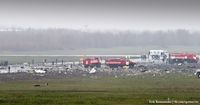 Trümmer von FZ981 an der Landebahn 22 des Flughafens Rostow am Don