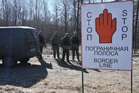 Archivbild: Weißrussische Grenzsoldaten an der Grenze zur Ukraine, 11. März 2022. Bild: WIKTOR TOLOTSCHKO / Sputnik