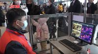 Infrared cameras were installed in Wuhan railway station to check passengers' body temperature before they board the trains.