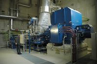 Dampfturbine des Biomasseheizkraftwerkes Mödling mit einer elektrischen Leistung von 5 MW und einer thermischen Fernwärmeleistung von  20 MW